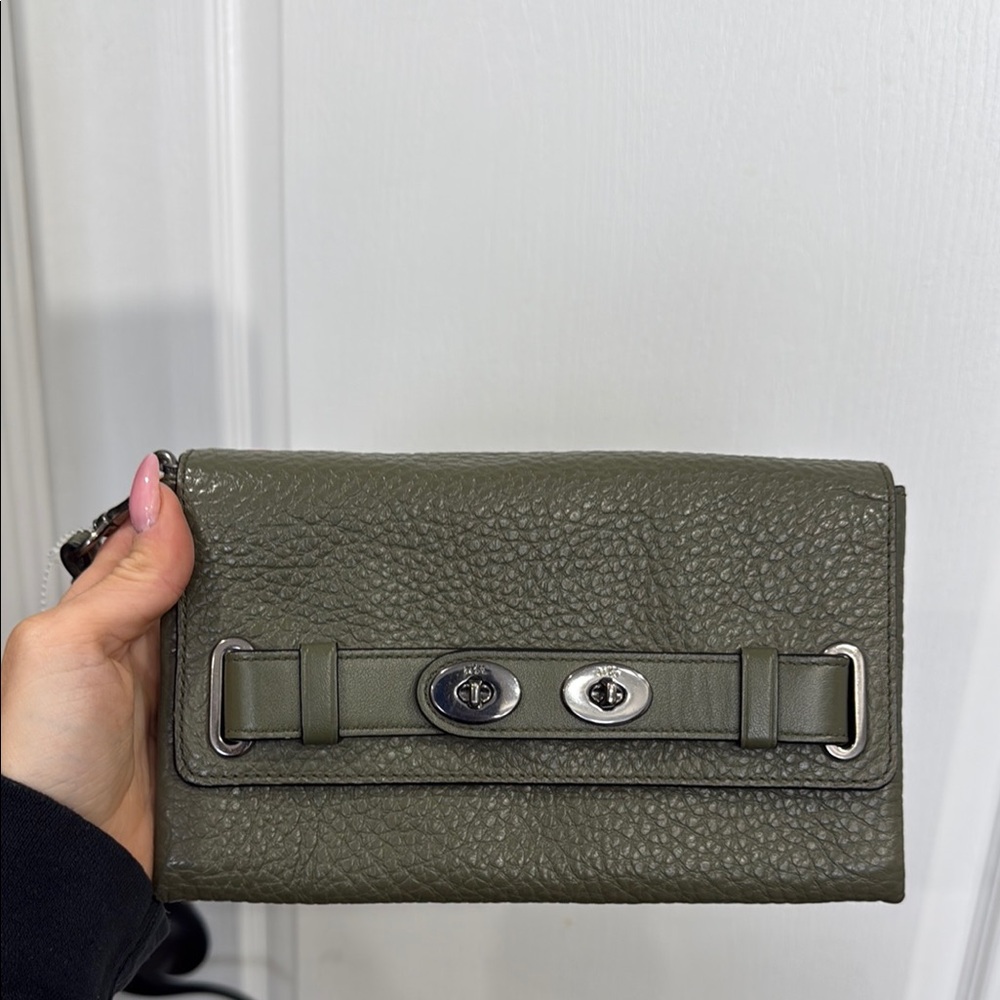 Olive Green coach Leather Women's Bag